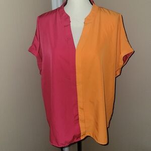 Colorblock blouse sz xl